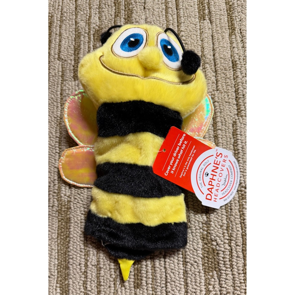 Daphnes Headcovers Bumble Bee Golf Club Driver Cover Yellow Black Plush NWT